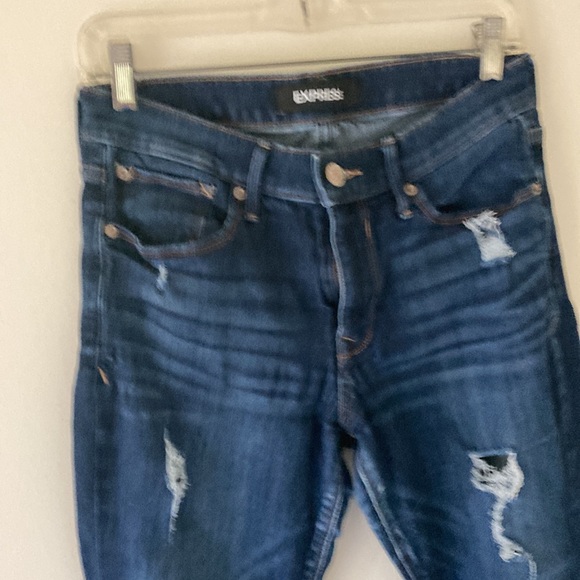 Express distressed mid rise leggings jeans - Picture 11 of 14
